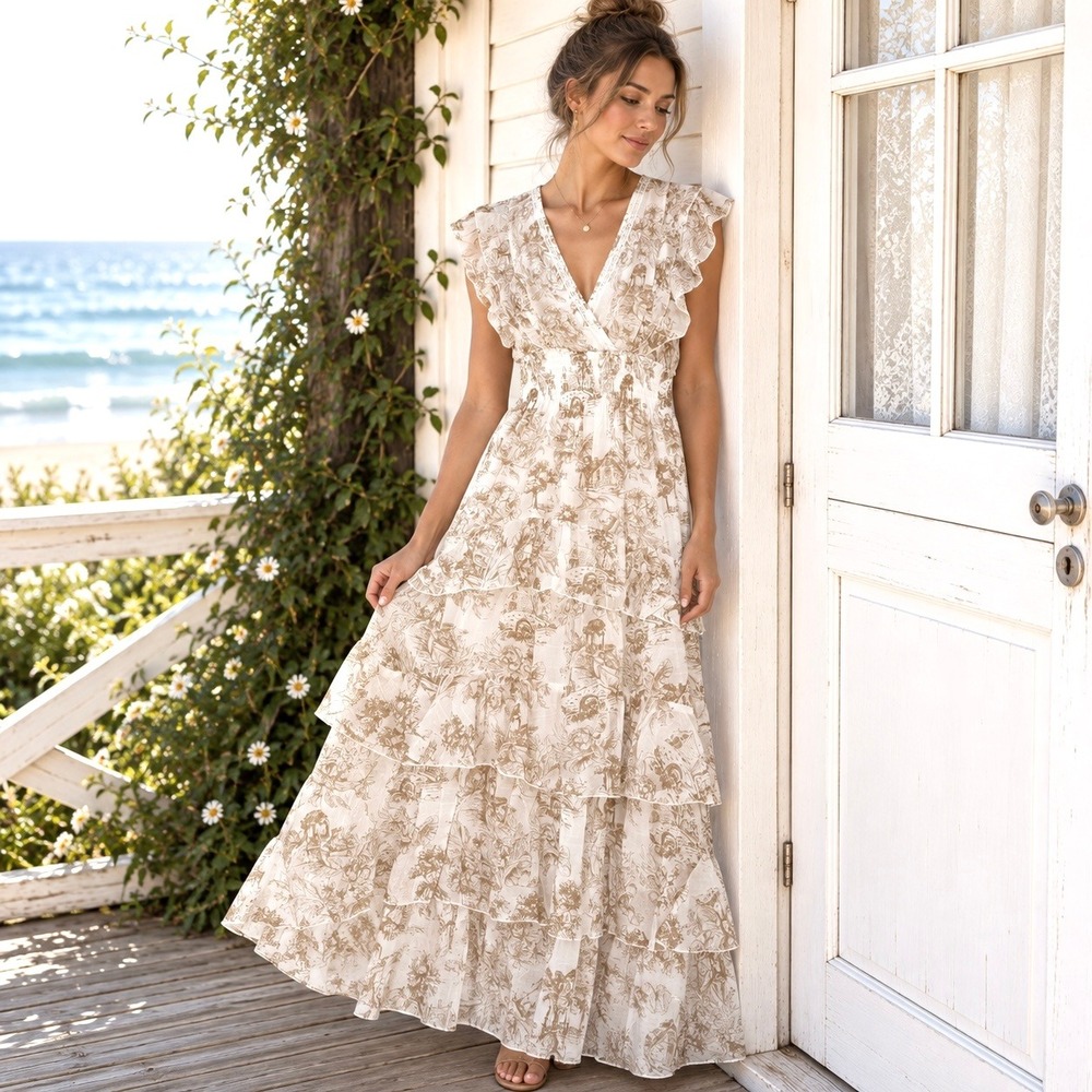 Anthropologie J Gee Sz XL Maxi Dress Cottagecore Romantic Coquette Feminine Boho